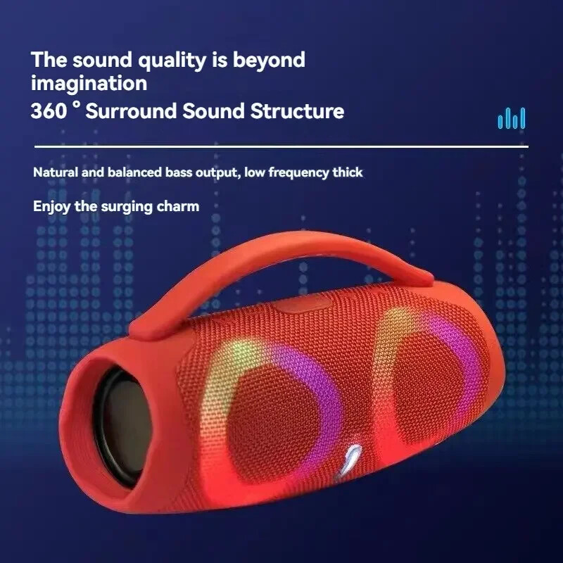 Bluetooth zvučnik velike snage 100 W, prijenosni RGB šareno svjetlo, vodootporni bežični subwoofer, 360 stereo surround TWS FM boombox