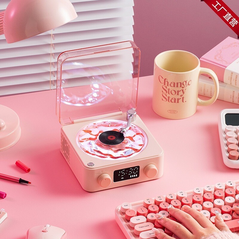 Retro gramofonski zvučnik s bijelim šumom Bežični Bluetooth uređaj za reprodukciju vinilnih ploča Stereo zvuk RGB Efekt svjetiljke za projekciju