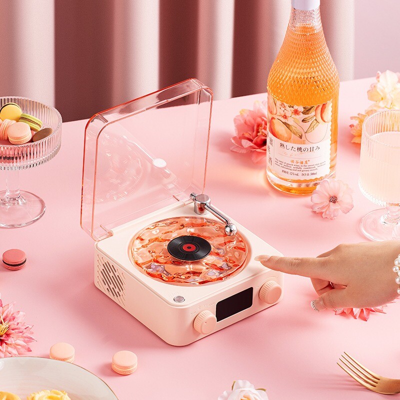 Retro gramofonski zvučnik s bijelim šumom Bežični Bluetooth uređaj za reprodukciju vinilnih ploča Stereo zvuk RGB Efekt svjetiljke za projekciju