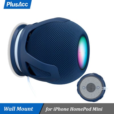 PlusAcc zidni držač za Homepod Mini utikač Dodatak za uštedu prostora s ugrađenim držačem kabela, nisu potrebni vijci