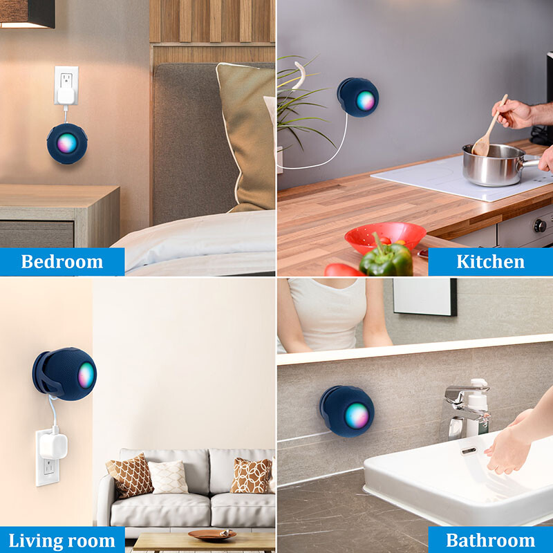 PlusAcc zidni držač za Homepod Mini utikač Dodatak za uštedu prostora s ugrađenim držačem kabela, nisu potrebni vijci