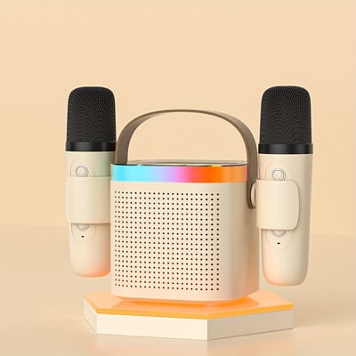 TANALAZ K8 karaoke aparatas, nešiojamasis Bluetooth 5.1 PA garsiakalbių sistema su 1-2 belaidžiais mikrofonais Namų šeimos dovana dainuojantis vaikas