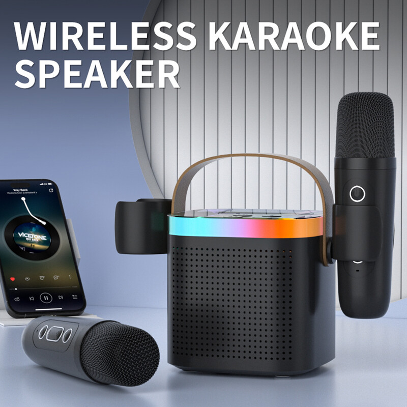 TANALAZ K8 karaoke aparatas, nešiojamasis Bluetooth 5.1 PA garsiakalbių sistema su 1-2 belaidžiais mikrofonais Namų šeimos dovana dainuojantis vaikas