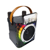 Високомощен караоке Bluetooth високоговорител Музикален ритъм Светлина 360 стерео съраунд безжичен субуфер с двоен микрофон Задържане на телефона