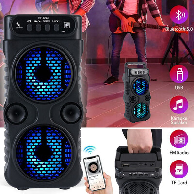 Vanjski prijenosni bežični zvučnik Dual 3 inča Glazba Stereo Subwoofer Bas USB Napajanje Za Dancing Party Family Karaoke