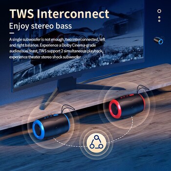 Преносим високоговорител TSN-1 Безжични Bluetooth високоговорители с 5.3 стерео FM/SD/USB диск/Aux режими Водоустойчив за Hifi звук на открито