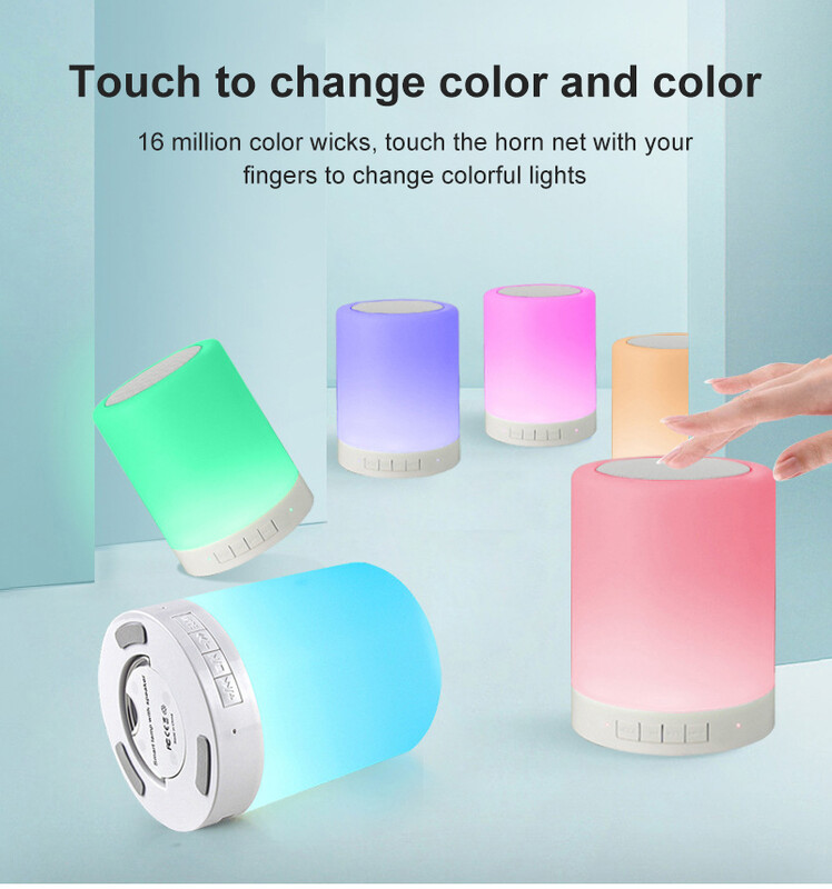 Snažni subwoofer Bluetooth zvučnik LED noćno svjetlo Senzor na dodir s BT punjivom stolnom svjetiljkom za prigušivanje za spavaću sobu Ured