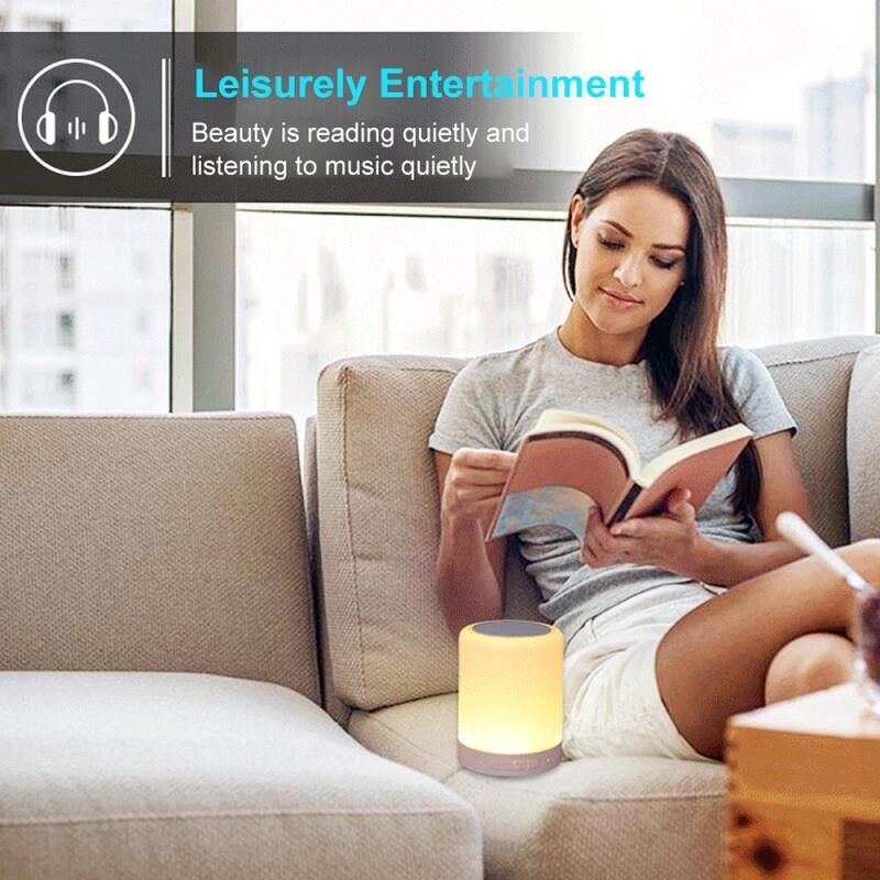 Snažni subwoofer Bluetooth zvučnik LED noćno svjetlo Senzor na dodir s BT punjivom stolnom svjetiljkom za prigušivanje za spavaću sobu Ured