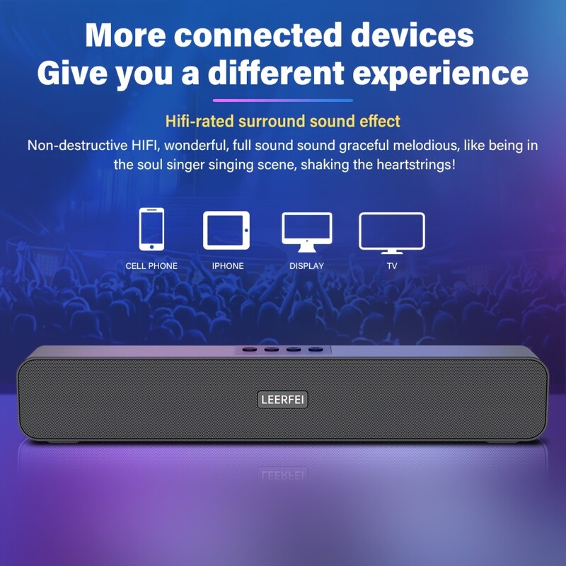 Stolni bežični bar zvučnik, prijenosni zvučnik, dvostruki zvučnik 4D glasan stereo, BT veza, pojačalo uz pomoć mobilnog telefona