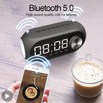 Budilica Prijenosni Bluetooth zvučnik Radio FM subwoofer Bežična zvučna kutija Glazba Mini Wooferi Caixa De Som Coluna Lampa Bocina