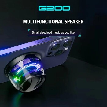 Магнитен преносим Bluetooth високоговорител HECATE G200 Мини звукова кутия Bluetooth 5.3 RGB осветление Държач за телефон True Wireless