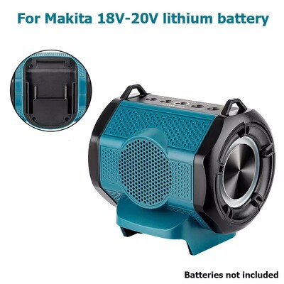 Bluetooth zvučnik za Makita 18V litij-ionsku bateriju s USB Type-C priključkom Bežični mali zvučnik za gradilišta, dom i zabavu