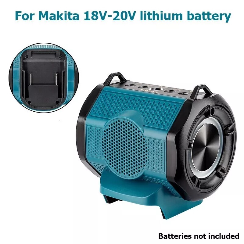 Bluetooth zvučnik za Makita 18V litij-ionsku bateriju s USB Type-C priključkom Bežični mali zvučnik za gradilišta, dom i zabavu