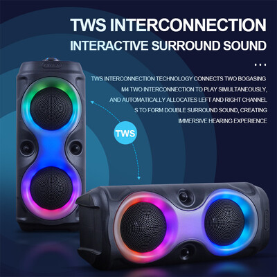 Ασύρματη στήλη Big Power Stereo LED Φορητό Bluetooth 5.2 Dual Speaker Subwoofer Bass Party Speakers Family Karaoke USB