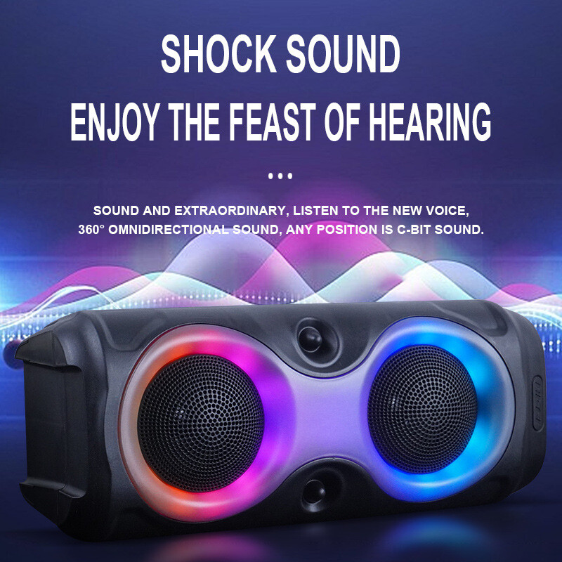 Bežični stup Big Power Stereo LED Prijenosni Bluetooth 5.2 Dual Speaker Subwoofer Bass Party zvučnici Family Karaoke USB
