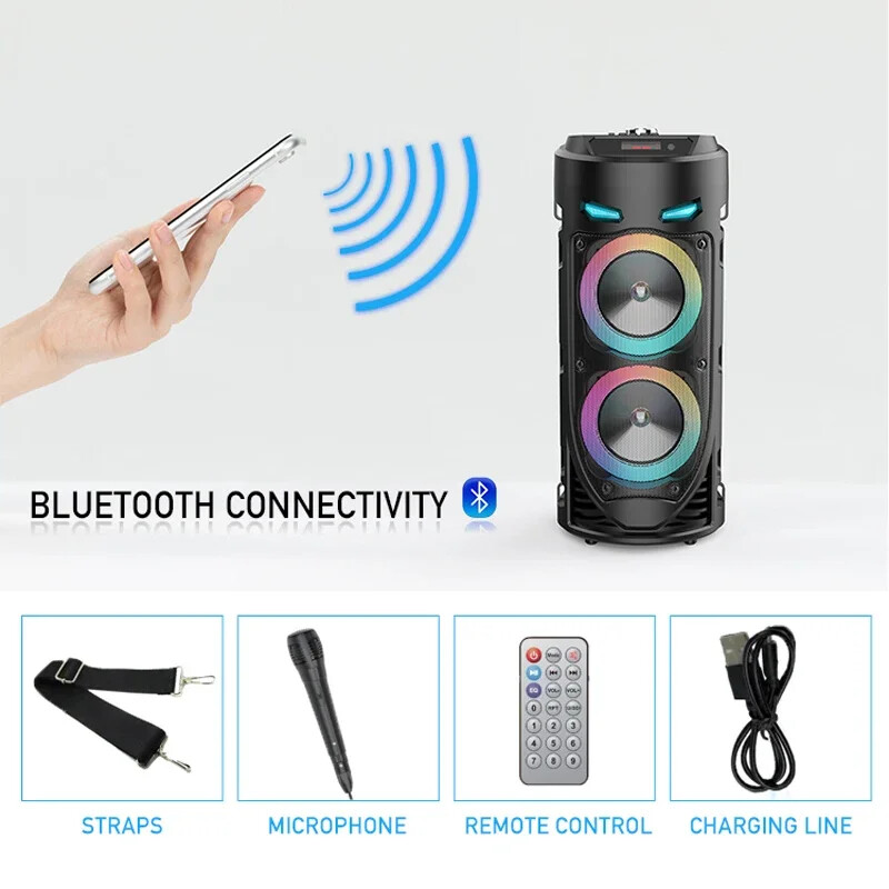 30W bežični stup velike snage stereo prijenosni Bluetooth zvučnik subwoofer bas zvučnici za zabavu s mikrofonom obiteljski karaoke USB
