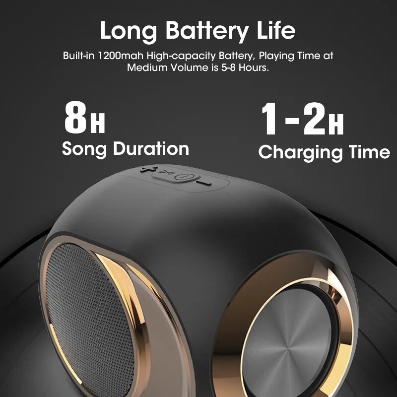 X6 nešiojamieji belaidžiai garsiakalbiai Bluetooth 5.0 TWS vandeniui atsparus lauko stereofoninis muzikos palaikymas TF AUX USB FM garsiakalbis, skirtas telefono kompiuteriui