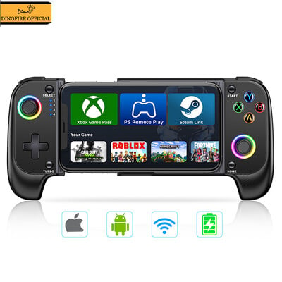 DinoFire mobitel Gamepad Joystick za iPhone Android Control Bluetooth Controller Trigger s Hall Effect Stick Mobilna igra