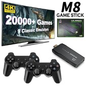 Konzola za videoigre Ugrađeno 20000 igrica Bežični kontroler TV Game Stick 4K HD Retro Mini ručni player za igre