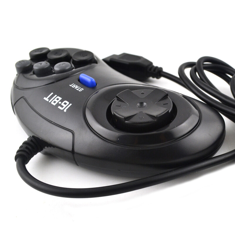 Bijeli crni 9-pinski žični gamepadi za Sega MegaDrive igraću konzolu 16-bitni kontroler za Genesis MD gamepad ručka podrška Turbo