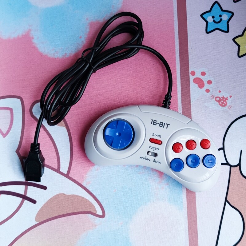 Bijeli crni 9-pinski žični gamepadi za Sega MegaDrive igraću konzolu 16-bitni kontroler za Genesis MD gamepad ručka podrška Turbo