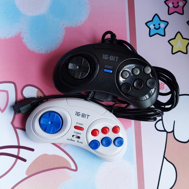 Bijeli crni 9-pinski žični gamepadi za Sega MegaDrive igraću konzolu 16-bitni kontroler za Genesis MD gamepad ručka podrška Turbo