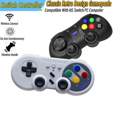Klasikinis retro dizaino belaidis Pro valdiklis, skirtas Switch Lite OLED palaikymui Turbo vibracinės rankenos vairasvirtė, skirta NS asmeniniam kompiuteriui
