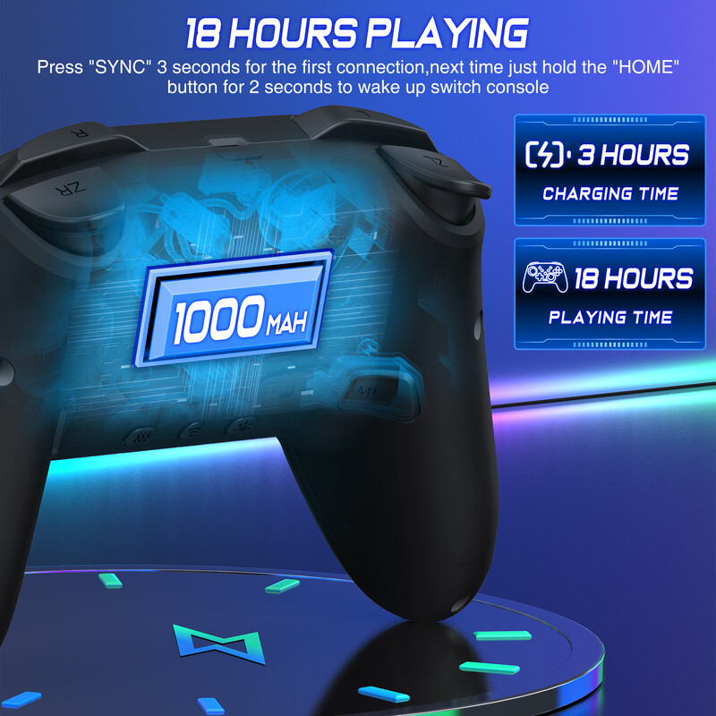 BEBONCOOL Wireless Switch Pro kontroler s joystickom i dvostrukom vibracijom kompatibilan za Switch OLED/Lite Switch Remote Gamepad