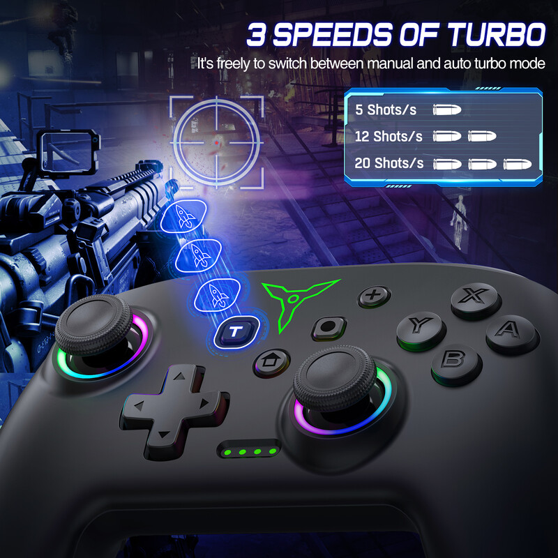 BEBONCOOL Wireless Switch Pro kontroler s joystickom i dvostrukom vibracijom kompatibilan za Switch OLED/Lite Switch Remote Gamepad