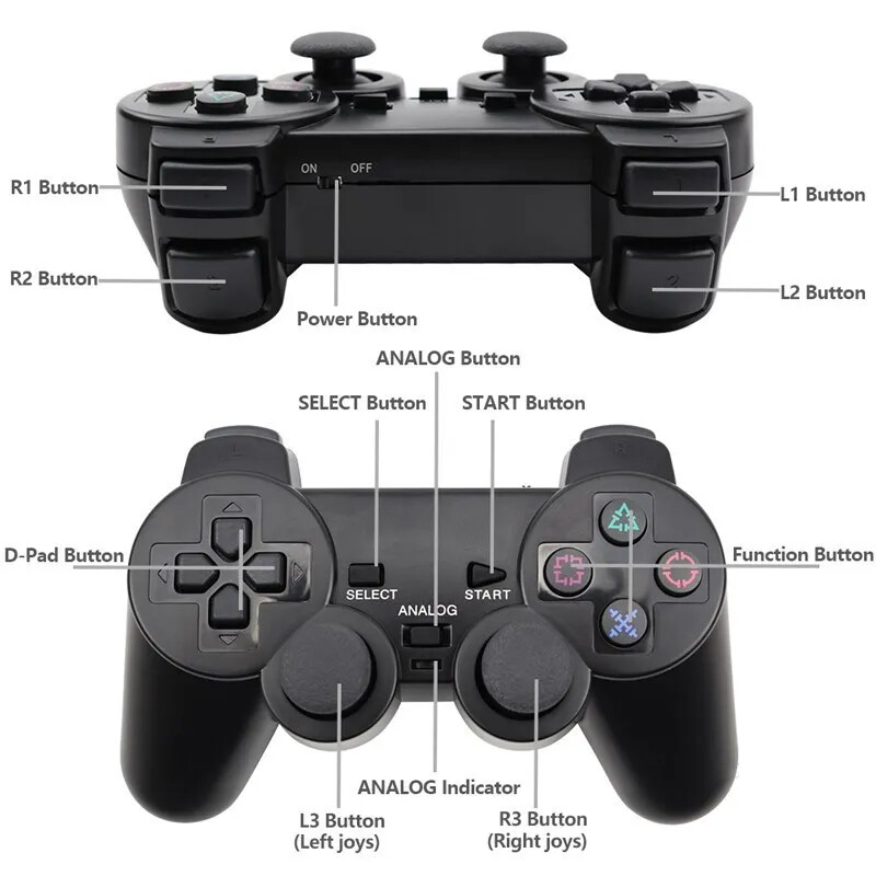 Bežični gamepad za Sony PS2 kontroler za Playstation 2 konzolu Joystick 2.4G Double Vibration Shock Joypad USB PC igra