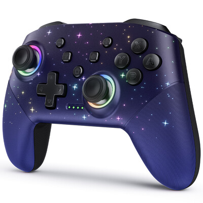 Switch Controller, LED Star Wireless Pro Controller за Switch/Lite/OLED, мултиплатформен Windows PC/IOS/Android контролер с