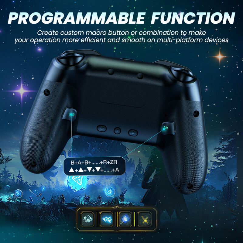 Switch Controller, LED Star Wireless Pro Controller за Switch/Lite/OLED, мултиплатформен Windows PC/IOS/Android контролер с