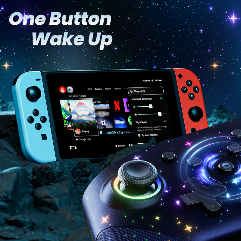Switch Controller, LED Star Wireless Pro Controller за Switch/Lite/OLED, мултиплатформен Windows PC/IOS/Android контролер с