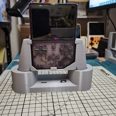 Skirta Anbernic RG353V RG353VS 3D spausdinimui žaidimų konsolės rankinių žaidimų pultai Rankena Rankena delno pagrindo ekrano stalo skylės plokštės laikiklio stovai