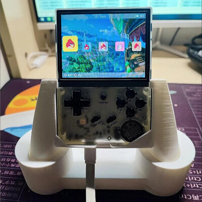 Skirta Anbernic RG353V RG353VS 3D spausdinimui žaidimų konsolės rankinių žaidimų pultai Rankena Rankena delno pagrindo ekrano stalo skylės plokštės laikiklio stovai