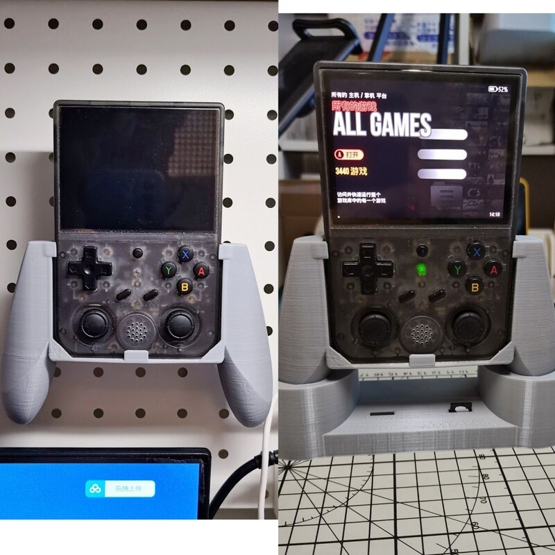 Skirta Anbernic RG353V RG353VS 3D spausdinimui žaidimų konsolės rankinių žaidimų pultai Rankena Rankena delno pagrindo ekrano stalo skylės plokštės laikiklio stovai