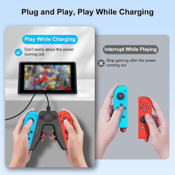 GAMINJA For Nintendo Switch Controller Joy Con Βάση φορτιστή με ενδεικτική λυχνία διακόπτη για χειριστήριο φόρτισης Switch JoyCon