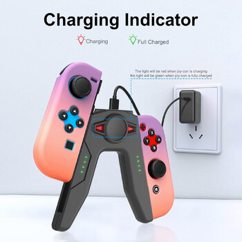 GAMINJA For Nintendo Switch Controller Joy Con Βάση φορτιστή με ενδεικτική λυχνία διακόπτη για χειριστήριο φόρτισης Switch JoyCon