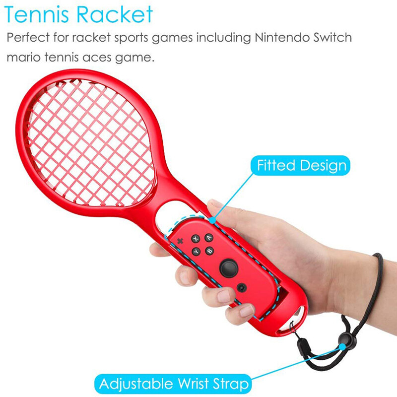 Nintend Switch NS Tennis ACES žaidimų grotuvas, skirtas Nintendo Switch OLED sporto priedams Joy-con ABS teniso raketės rankenos laikiklis