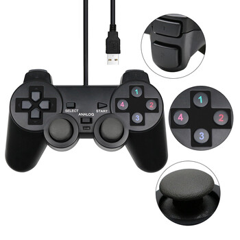 Ενσύρματο χειριστήριο USB Παιχνίδι Joytic Gamepad Joystick δόνησης για playstation για WinXP/Win7/Win8/Win10 για φορητό υπολογιστή υπολογιστή