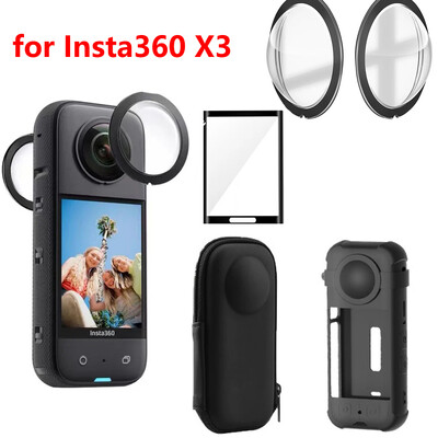 за Insta360 X3 Защитна капачка на обектива + капак на тялото Силиконов калъф Протектор за лещи за Insta 360 X3 Аксесоар против надраскване