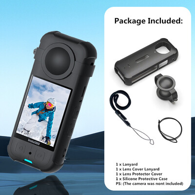 за Insta360 X3 Защитна капачка на обектива + капак на тялото Силиконов калъф Протектор за лещи за Insta 360 X3 Аксесоар против надраскване