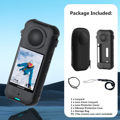 за Insta360 X3 Защитна капачка на обектива + капак на тялото Силиконов калъф Протектор за лещи за Insta 360 X3 Аксесоар против надраскване