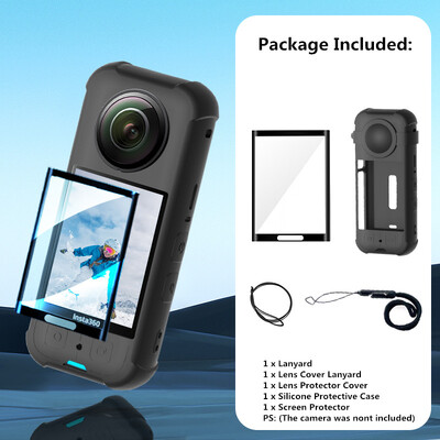 за Insta360 X3 Защитна капачка на обектива + капак на тялото Силиконов калъф Протектор за лещи за Insta 360 X3 Аксесоар против надраскване