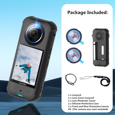 за Insta360 X3 Защитна капачка на обектива + капак на тялото Силиконов калъф Протектор за лещи за Insta 360 X3 Аксесоар против надраскване