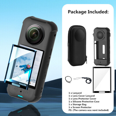 за Insta360 X3 Защитна капачка на обектива + капак на тялото Силиконов калъф Протектор за лещи за Insta 360 X3 Аксесоар против надраскване