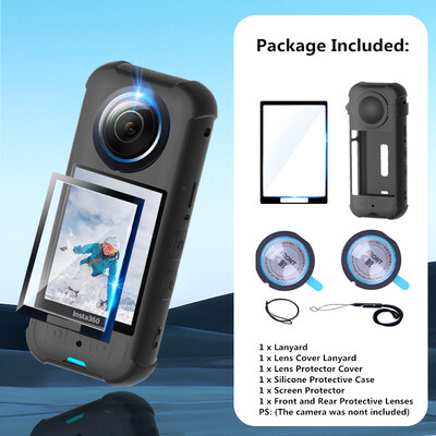 за Insta360 X3 Защитна капачка на обектива + капак на тялото Силиконов калъф Протектор за лещи за Insta 360 X3 Аксесоар против надраскване