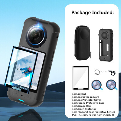 за Insta360 X3 Защитна капачка на обектива + капак на тялото Силиконов калъф Протектор за лещи за Insta 360 X3 Аксесоар против надраскване