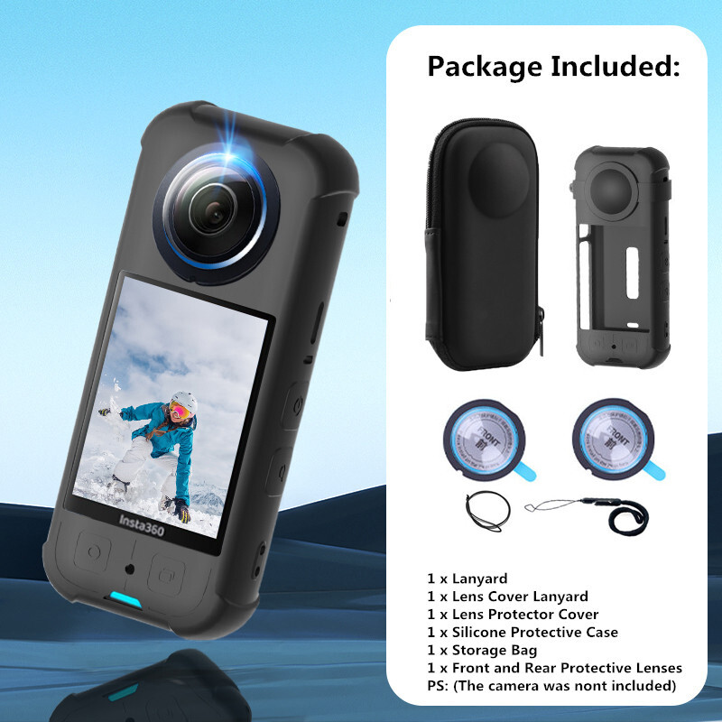 за Insta360 X3 Защитна капачка на обектива + капак на тялото Силиконов калъф Протектор за лещи за Insta 360 X3 Аксесоар против надраскване