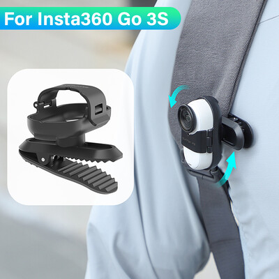 Държач за щипка за раница за Insta360 GO 3S/GO3 Стойка за щипка против трептене на 360 градуса за монтиране на щипка за Insta360 GO 3S Аксесоари за спортна камера